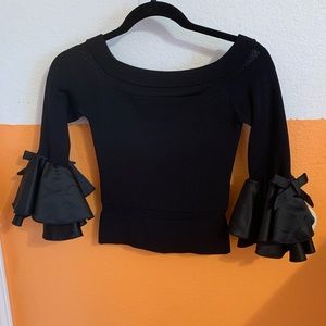 Black cropped dressy top